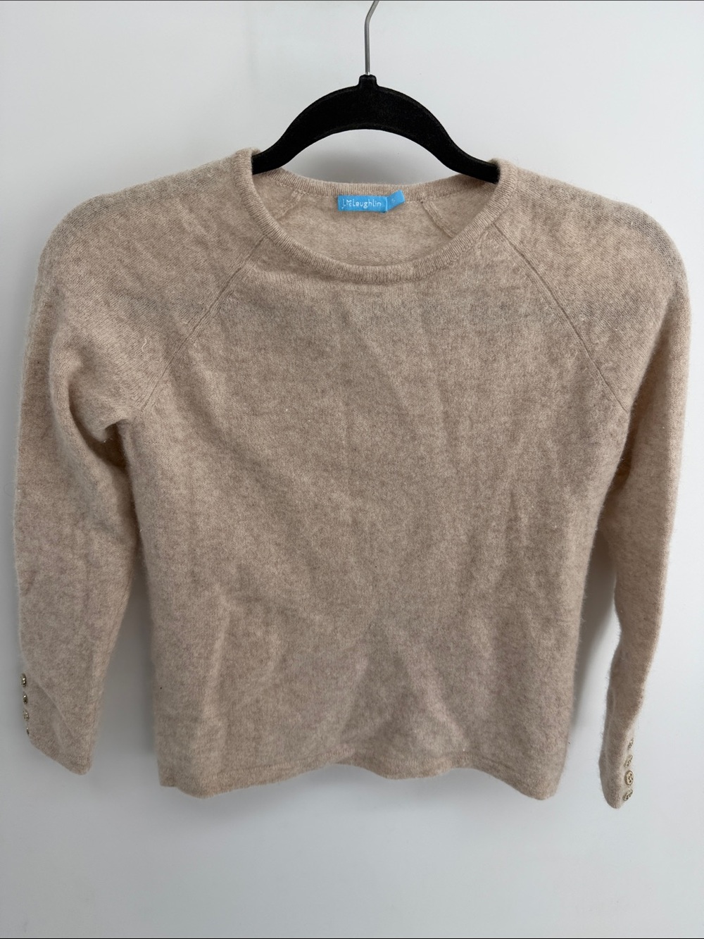 J. McLaughlin 100% cashmere crewneck knit pullover sweater sz S